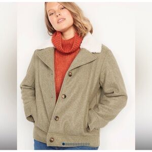 Old Navy Green Sherpa Trimmed Jacket Size 2X